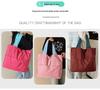 Japanese-Style Foldable Cloud Bag: Portable, Large-Capacity, Waterproof Shoulder & Handheld Grocery Bag with Zipper.