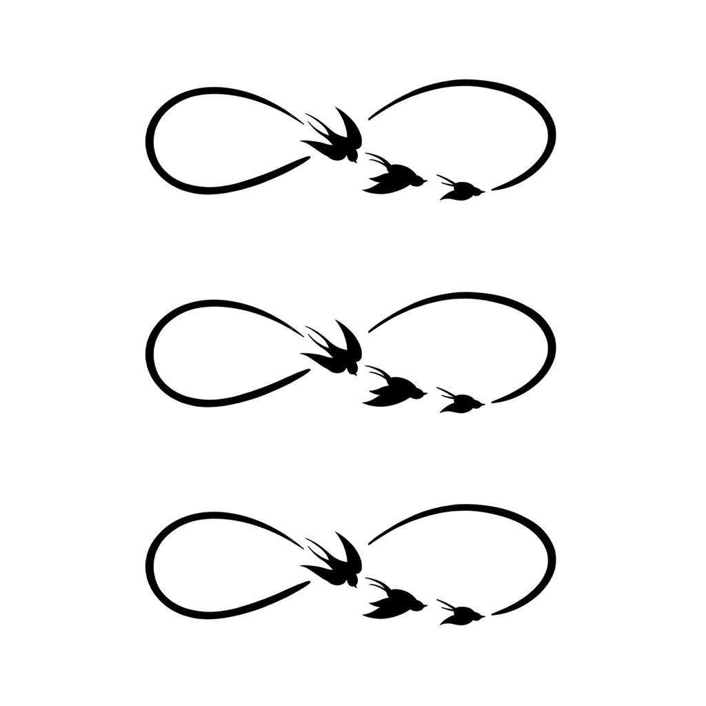 Ins Simple Love Flower Butterfly Swallow Mobius Ring Infinite Loop Wrist Tattoo Sticker