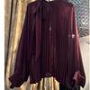 2025 Long-sleeved Top Design with Ribbons Advanced Autumn Temperament New Loose Shirt