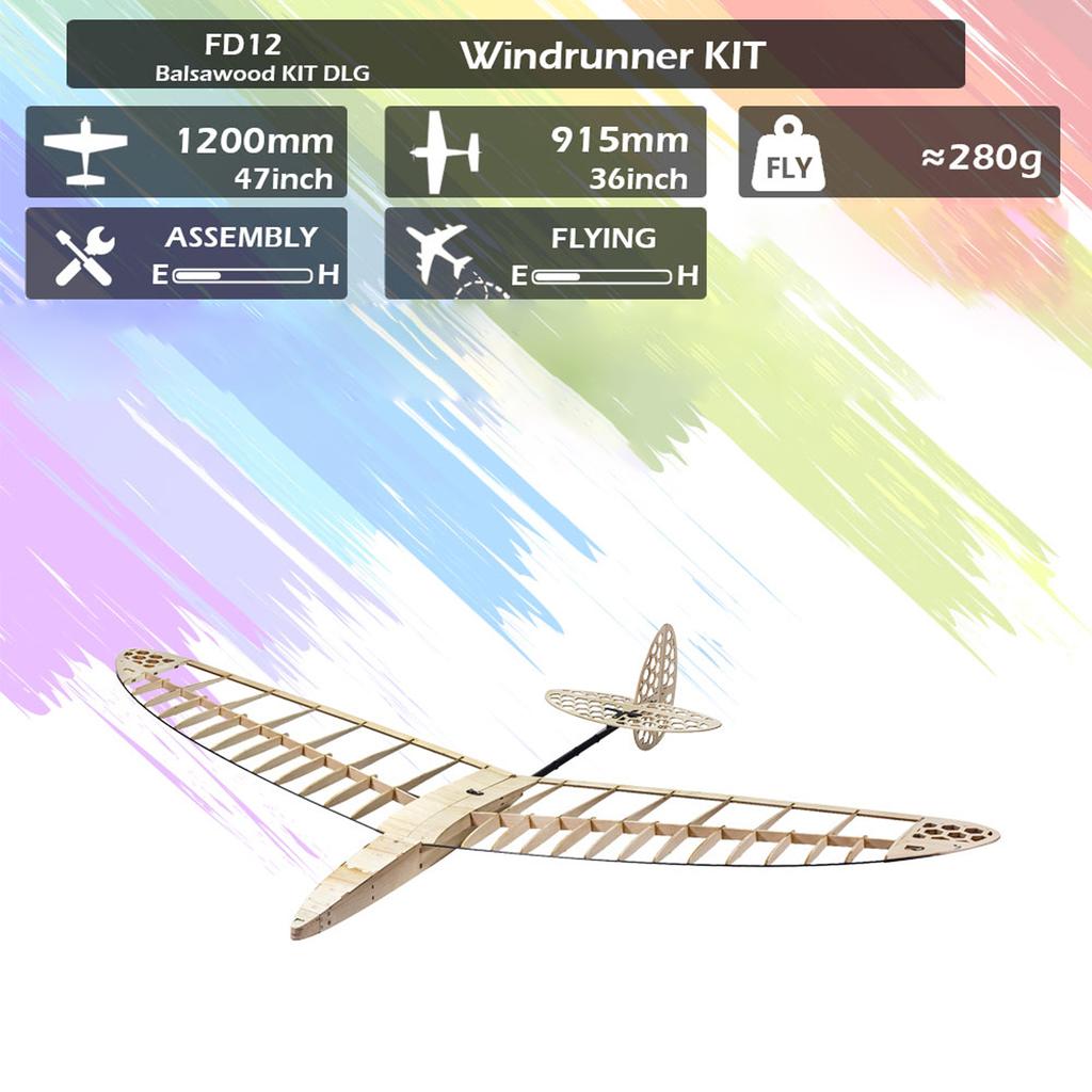 Wooden Remote Control Airplane Kit 47inch Wingspan 36inch Length Aircraft DIY Assembly for Kids