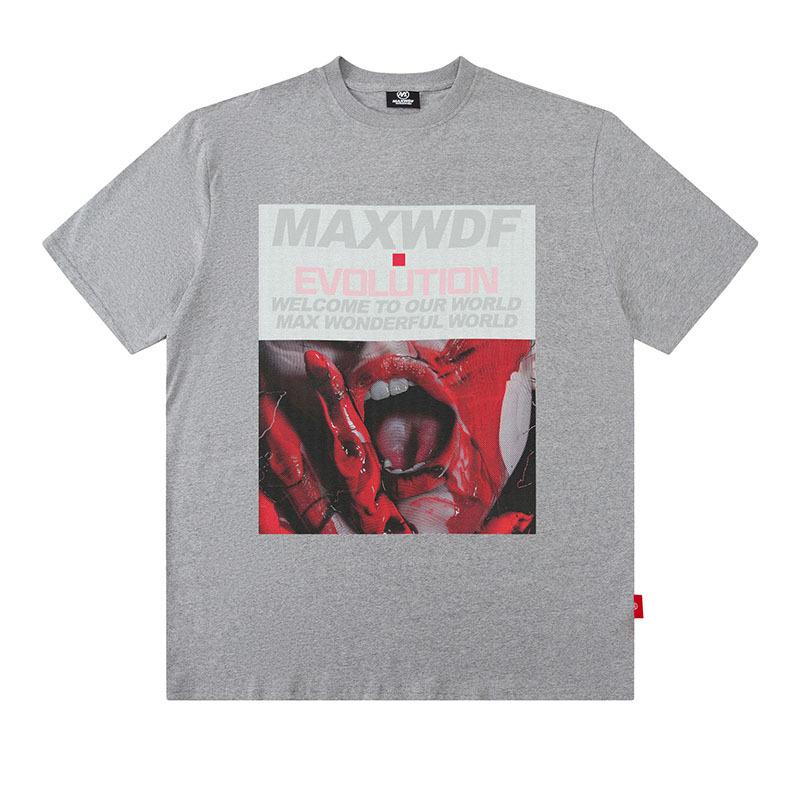 American Retro Trendy T-Shirt Men'S Oversize Hip-Hop Portrait Printing Casual Cotton Short-Sleeved T-Shirt Men'S