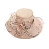 Floral Organza Wide Rim Church Fascinator Lady Tea Party Summer Beach Sun Hat