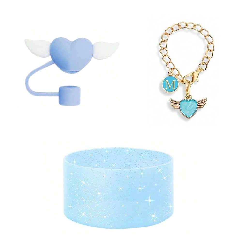 

3 шт. Силиконовые насадки на соломинку с буквой, разработанные для аксессуаров для стаканов Stanley 30 и 40 унций, подвеска-шарм с буквой-инициалом для идентификации имени