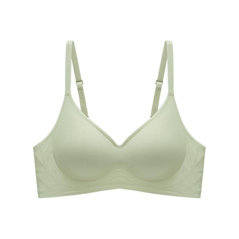 Summer underwear, women's thin collection, sub-breasts, seamless bra, large chest, small adjustment type, anti-sagging soft support bra