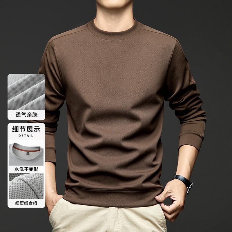 Spring Long Sleeve Hoodie Men's Crew Neck Casual Middle-Aged & Young T-Shirt