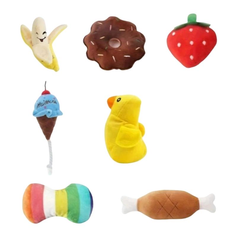 

Multifunctional Interactive Dog Stuffed Animal Teething Plush Toy Teeth Chewer Game Dental Care Dog Toy 1