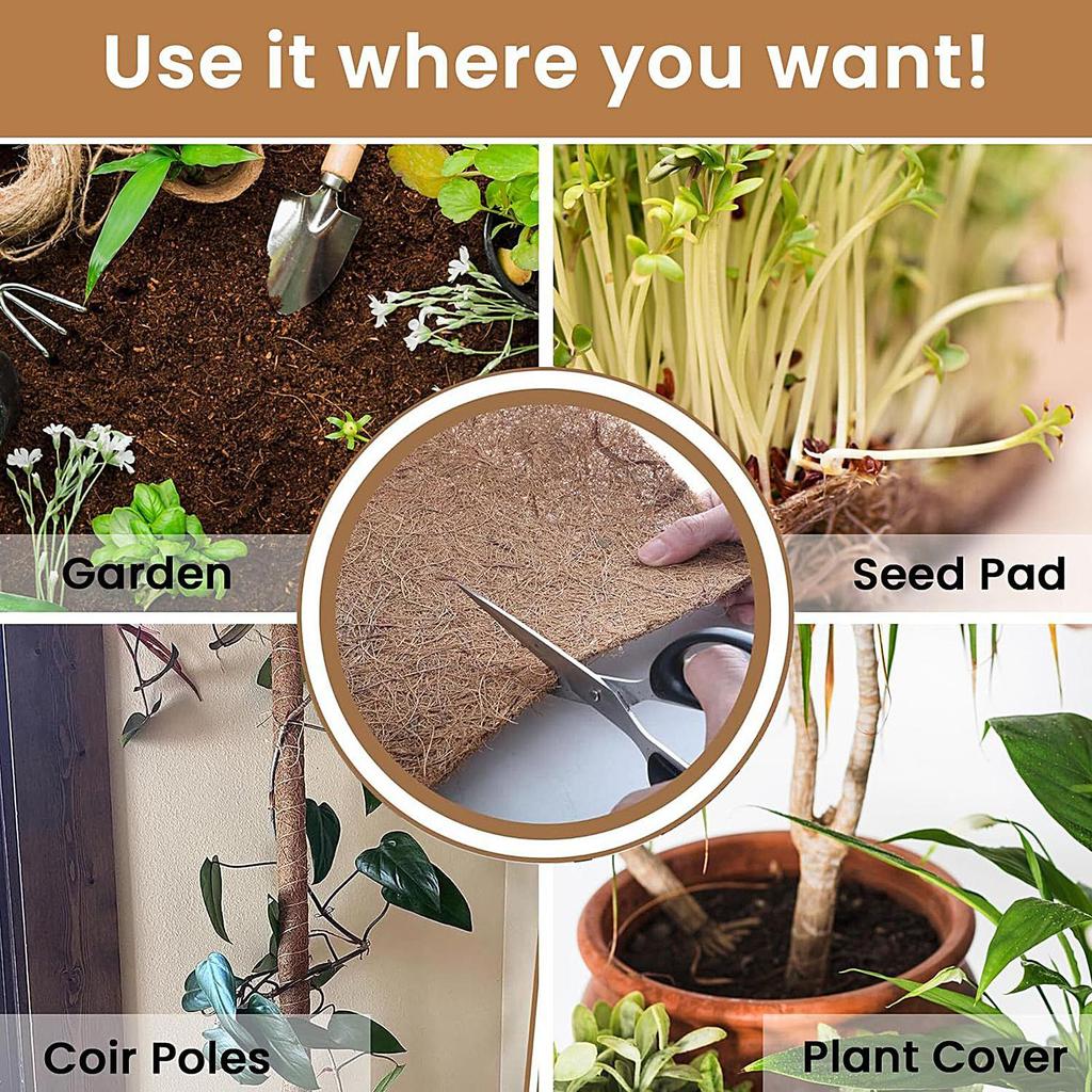 Plant Basket Liners Outdoor Coco Fiber Pot Mat Reusable Plant Pot Liners For Replacement Flower Vegetable Garden Patio Porch