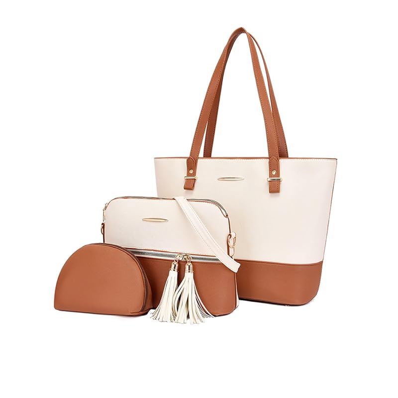 

[QuesLete.] bag ladies tote bag shoulder bag pouch 3 piece set Not easy to get dirty A4 large capacity commute Commuting to school PU leather all