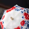 1 juego Paraguas Colador de Té de Flor de Peonía Cuencos de Té Cerámica Coladores de Té Accesorios para Ceremonia Forma de Paraguas Juego de Té Creativo 2 estilos