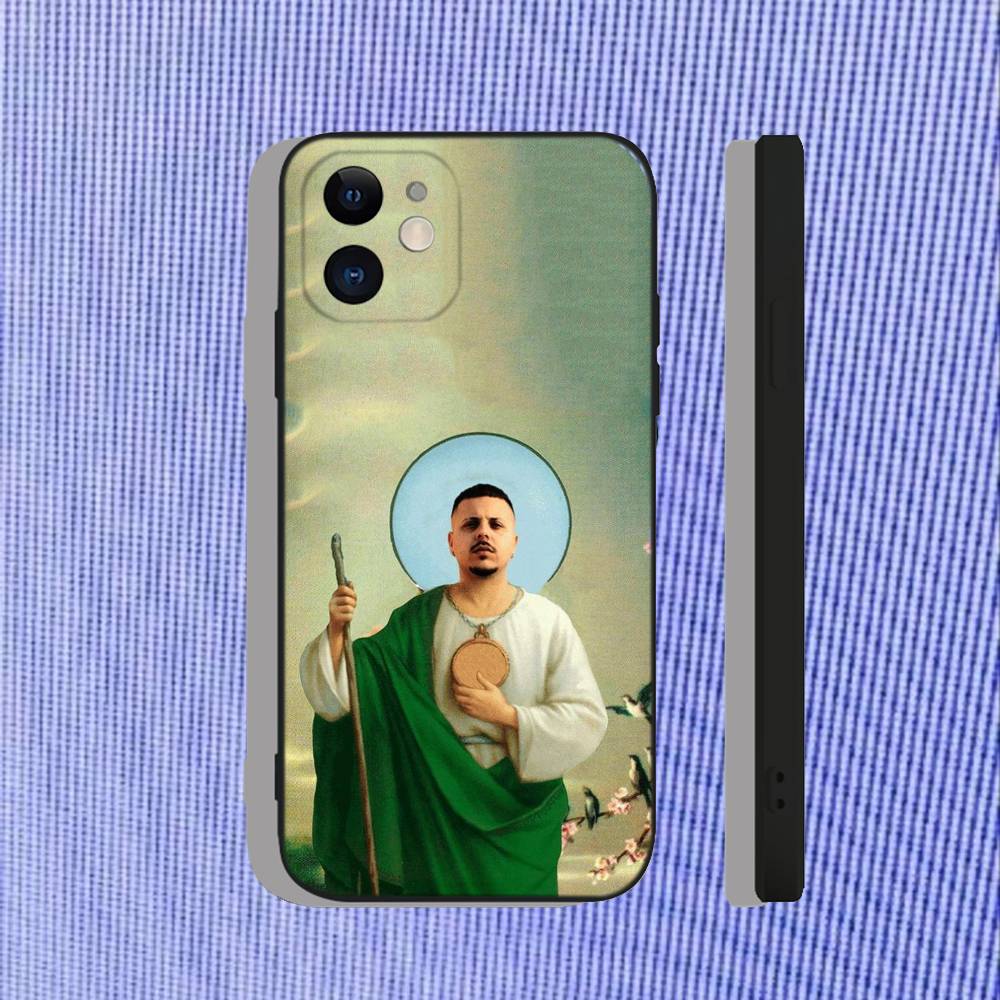 Cruz Cafune Me Muevo Con Dios Funda para Teléfono Para iPhone 17,16,15,14,13,12,11,Pro,Max,Plus,Air,X,XS,XR,SE,8,7,Mini,Suave Negra Funda
