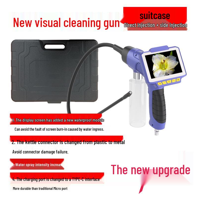 Tool-Free Detergent Cleaning Machine for Car AC: Pipe Endoscope, Ozone Cleaner, Gun Evaporator, Visual Disassembly.