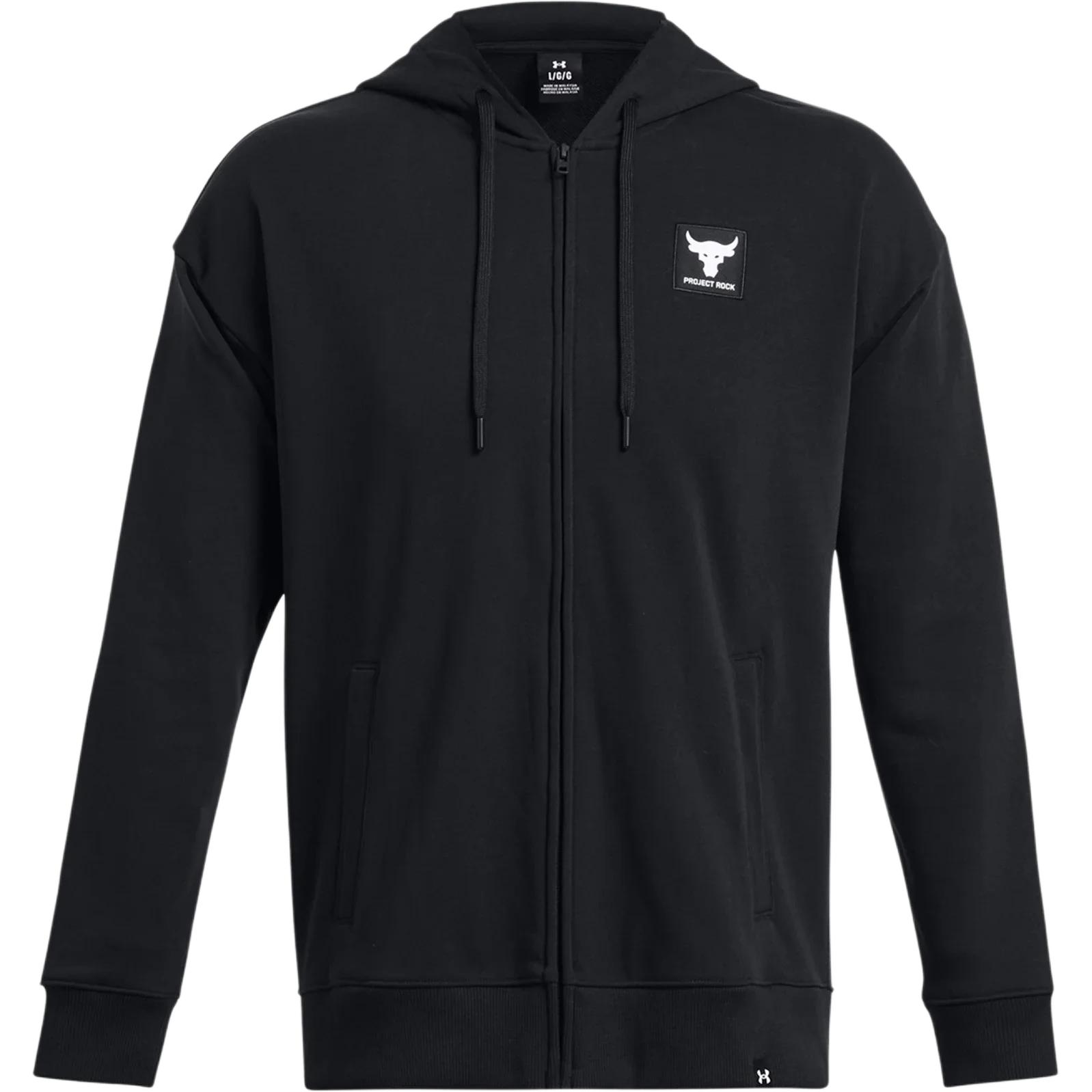 Under Armour Project Rock Full Zip Hooded Jacket Men Black 1383598-001 L
