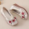 Fashion New Exquisite Cow Leather Wedged Flats Women Handmade Cutout Flower Moccasins Woman Antique Slip On Shoes Ladies Elegant Flats