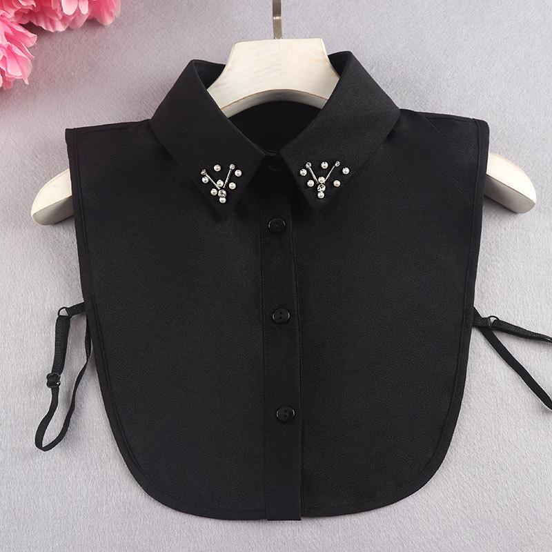Versatile Fake Collar Women'S Shirt Decorative Collar Sweater Accessory Shirt Collar White Beaded Fake Collar
