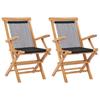 Day and Night - Day and Night Folding Garden Chairs 2 Pcs Solid Teak Wood and Rope