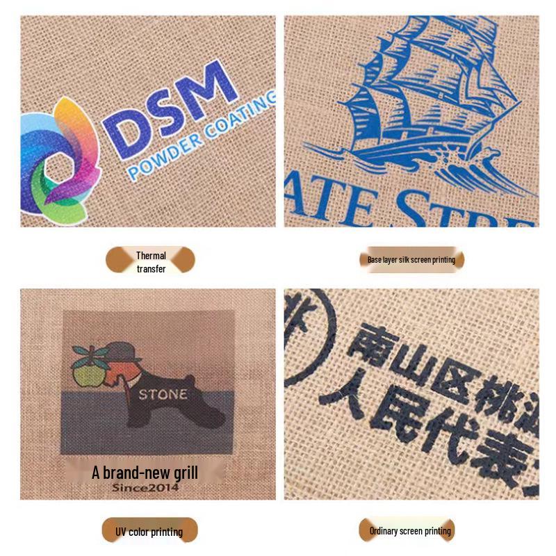 Muji Jute-Style Customizable Tote Bag - Film-Coated, Blank Linen for DIY Hand-Painting