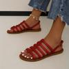 Fashion 2024 Brand Shoes for Women Buckle Strap Women's Sandals Fashion Plus Size Casual Sandals Women New Peep Toe Flat Sandals Zapatos