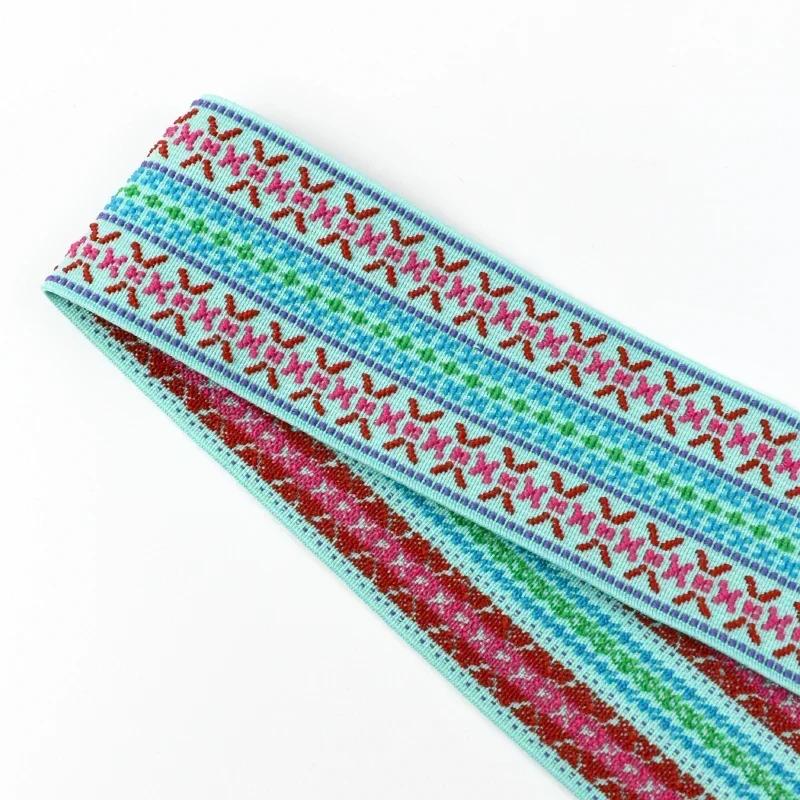 Meetee 2/3/5M Elastic Band 50mm Jacquard Stretch Webbing Ribbon for Trousers Waistband Rubber Bands Garment Sewing Accessories
