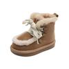 Winter Children Snow Boots Genuine Leather Girls Boots Warm Plush Boy Shoes  Kids Boots Baby Toddler Shoes
