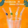 Creative Glass Straws Set Reusable Bar Tool For Smoothies Cocktails Drinking