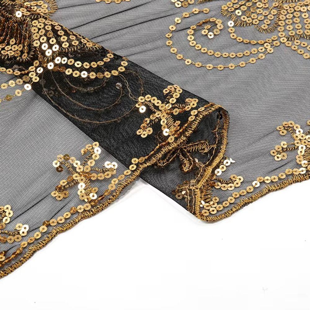 Transparent Sequin Shawls Glitter Tassels Scarf Sweet Evening Dresses Scarves  Party