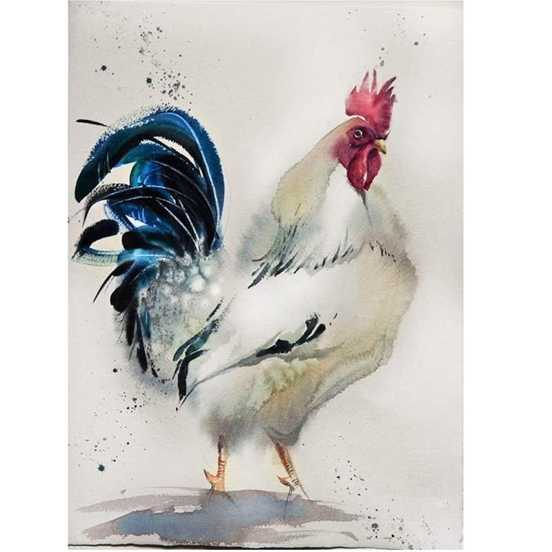 Pictură cu diamant rotund pătrat complet, cocoș, găină, pui, broderie cu diamante, cu punct de cruce, mozaic, imagine, strasuri, cadou decor
