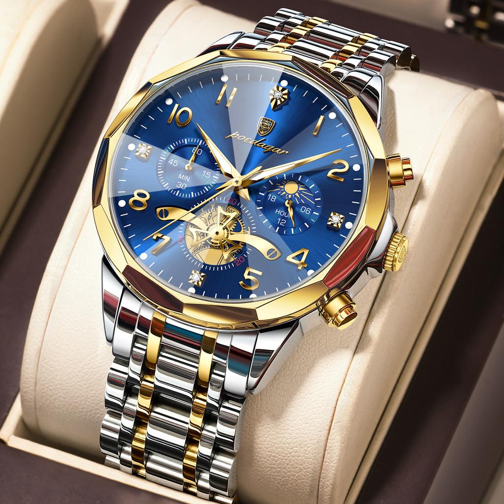 Mens Calendar Design Quartz Watch With Luminous Dial For Casual Wear