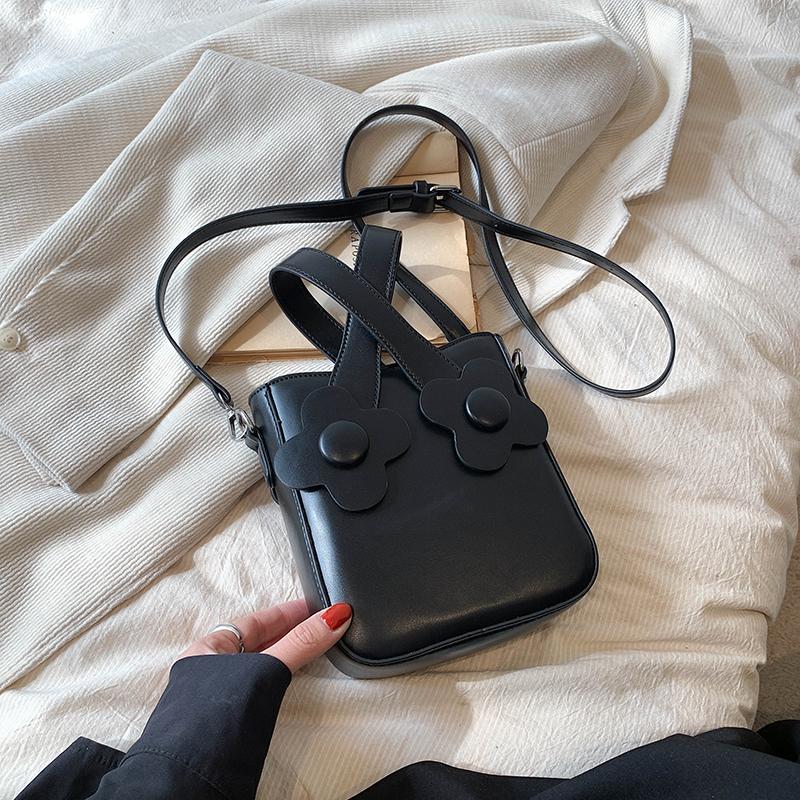 

Повседневная простая женская сумка с твердым цветочным декором из искусственной кожи, женская сумка через плечо, весна-лето, высококачественная женская сумка на плечо