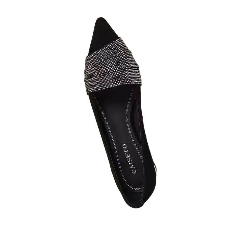 Temperamentvolle spitze Strass-Ein-Pedal-Schuhe mit flachem Ausschnitt, vielseitige Damen-Pendelschuhe, neue Mary Jane Einzel-Schuhe für den Herbst