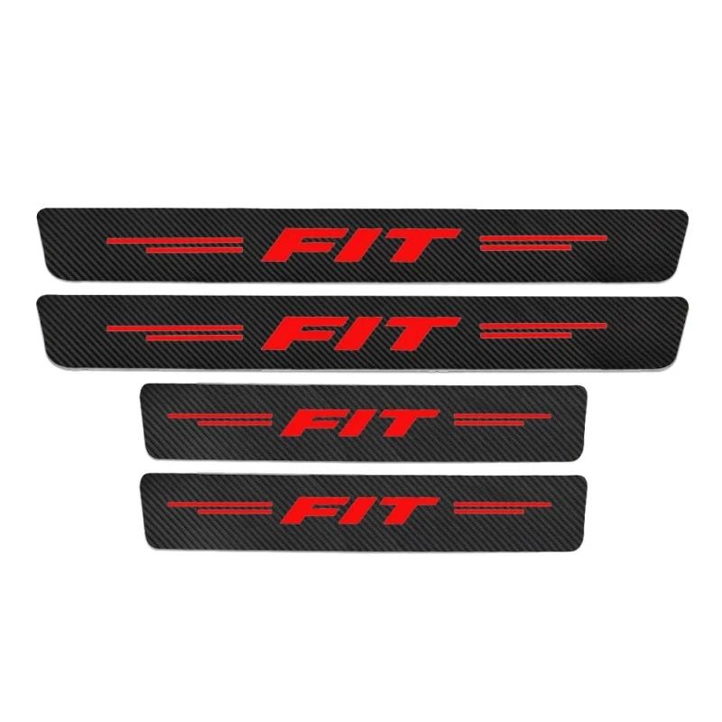 4pcs Car Sill Pedal Rear Bumper Protection Stickers for Honda FIT     2018 2017 2016 2015 2014