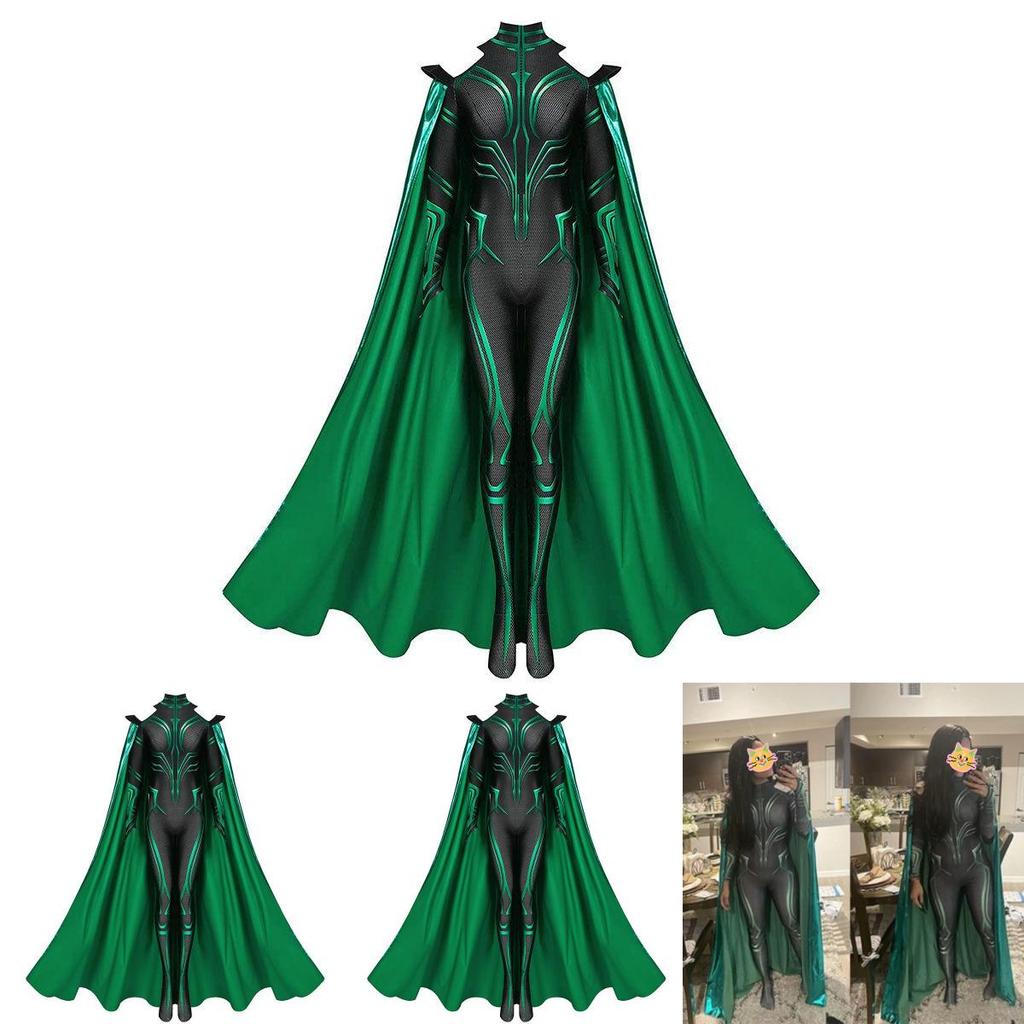 Thor3 Ragnarok Hela Body e Mantello per Adulti e Bambini Costume di Halloween Perfetto per il Gioco di Ruolo e le Esibizioni Teatrali