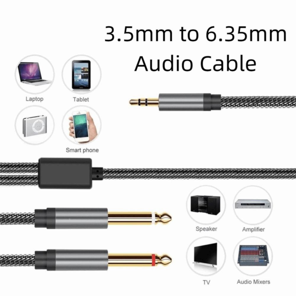 Dual Channel 3.5mm To 6.35mm Audio Splitter Cable  Consumer Electronics