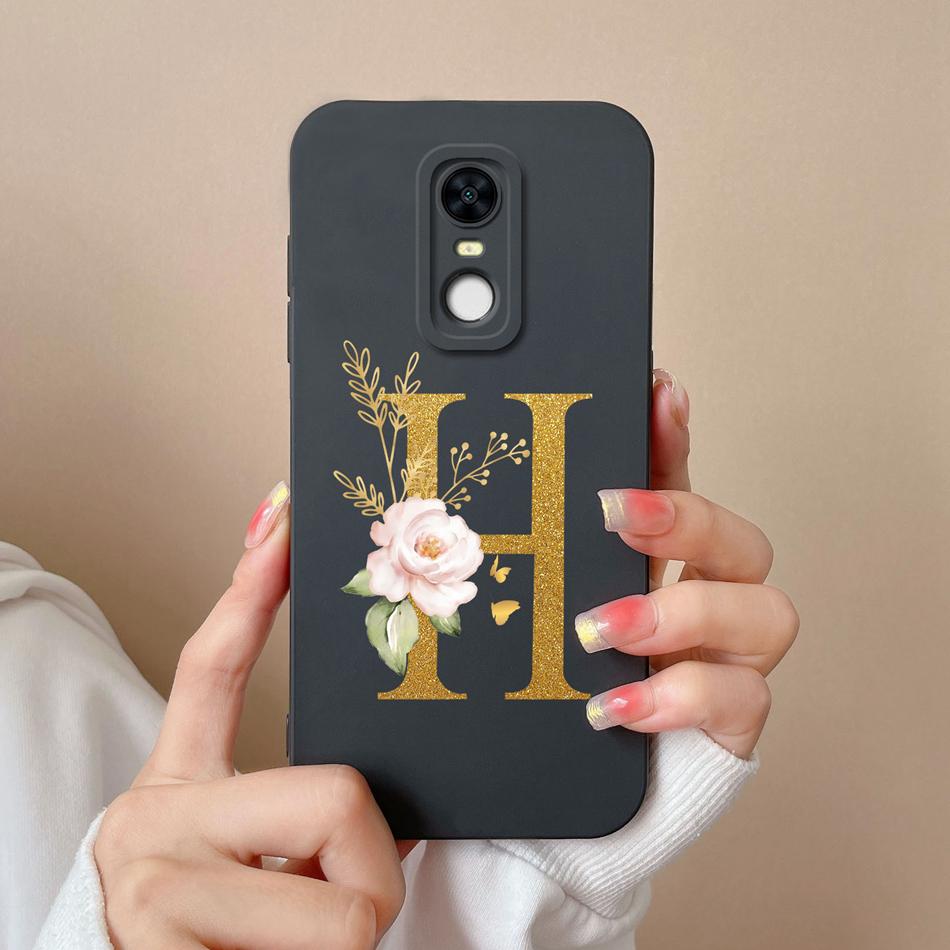 For Redmi 5 Plus Note5 Cases Shiny A-Z Letter Liquid Silicone Anti Drop Phone Protective Back Covers For Redmi5Plus Note5 Funda