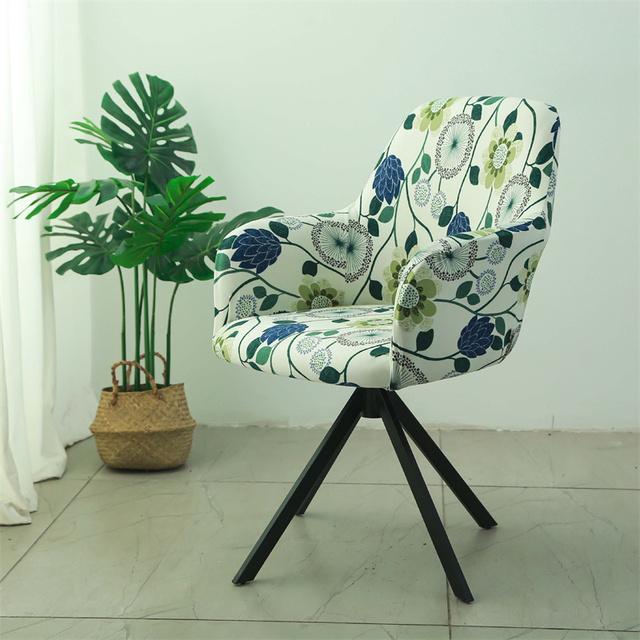 Nordic Blumen Hohe Arm Stuhl Abdeckung Elastische Esszimmer Stuhl Hussen Büro Sessel Abdeckung Stuhl Abdeckungen Für Küche Waschbar