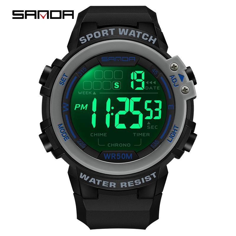 

Sanda Trendy Luminous Waterproof Multi-Function Electronic Watch for Men and Women