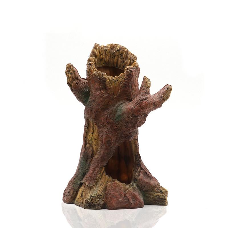 Creative Resin Breeding Hiding Cave Simulation Shrimp Cave House Props Tree House Shelter Crafts Arts for Aquarium Landscaping