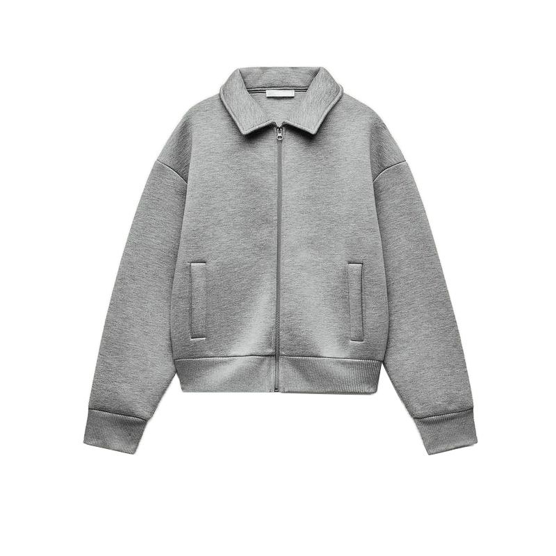 Spring New Women's Clothing French Style Retro Wetsuit Fabric Effect Pilot Jacket Outwear 1529154