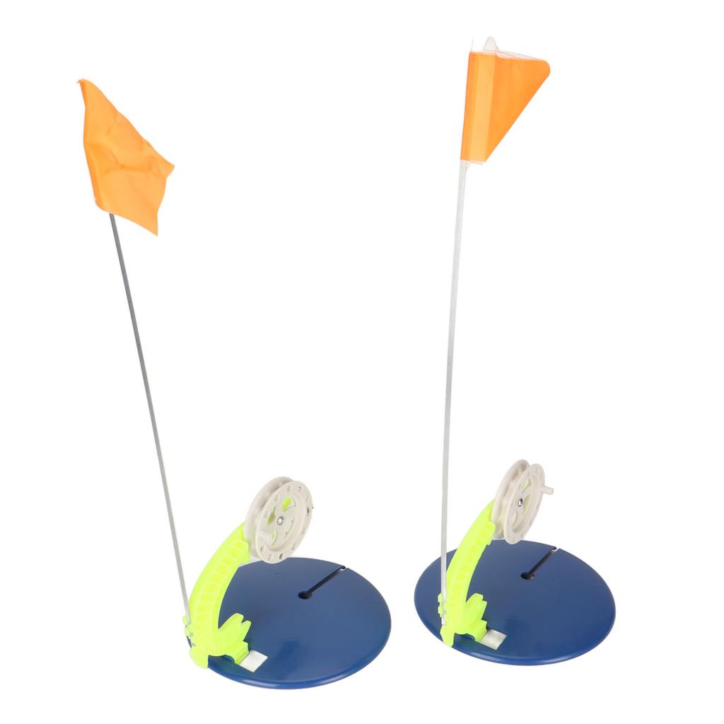 6 Set Ice Fishing Flag Portable Fishing Flag Outdoor Winter Fishing Supplies with Hooks Lines