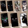 Black Cat Staring Eyes Case For Samsung Galaxy S24 Ultra S23 S22 S21 S20 FE Note 20 S8 S9 S10 Note 10 Plus Cover