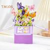 Butterfly Pop Up Card Handcrafted 3D Paper Flower Bouquet Pop-up Greeting Card for Birthday Anniversary Mother's Day