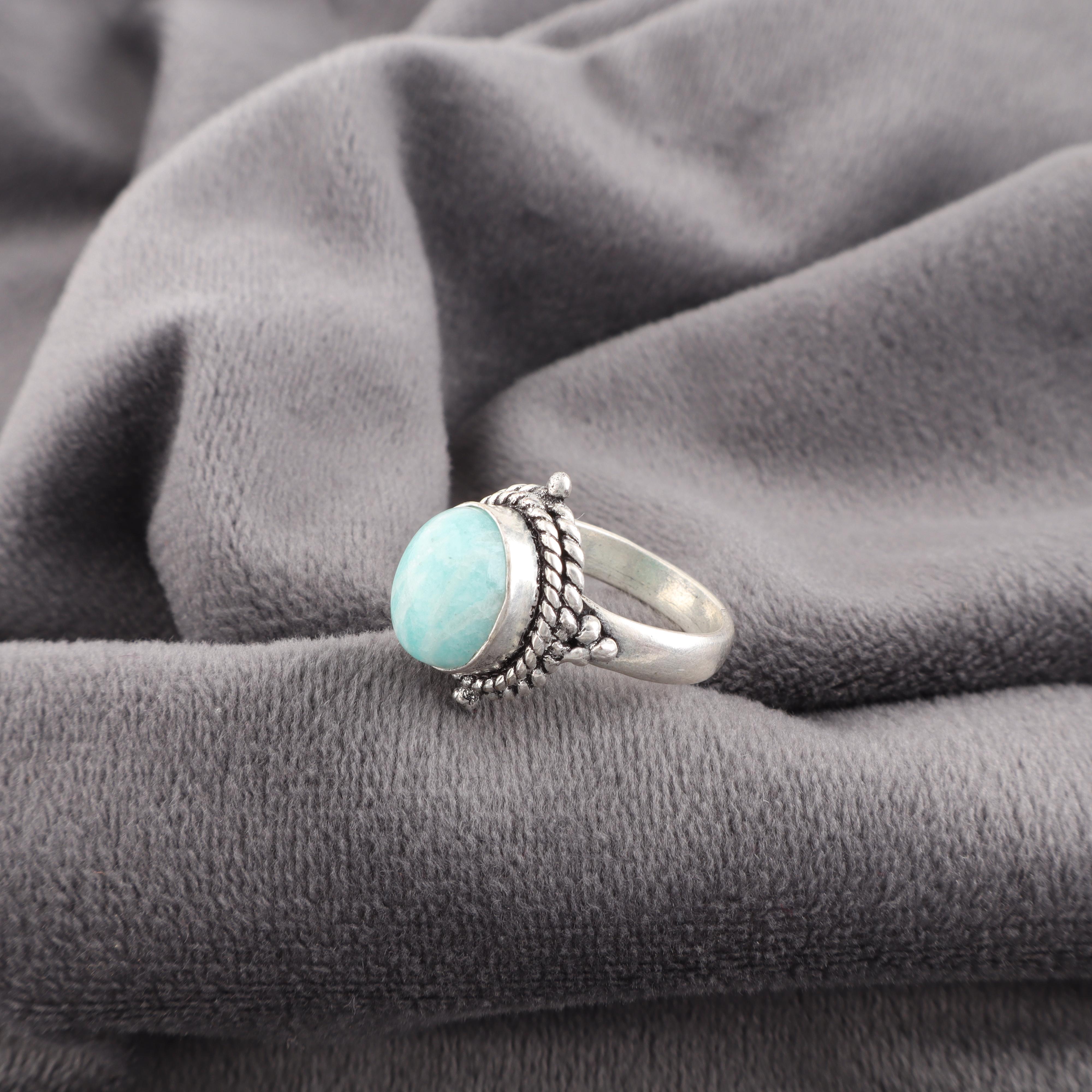 

Кольцо с амазонитом, Кольцо из стерлингового серебра 925 пробы, Ювелирные изделия с драгоценными камнями ручной работы, Новое кольцо, Подарки для жены 12 синий