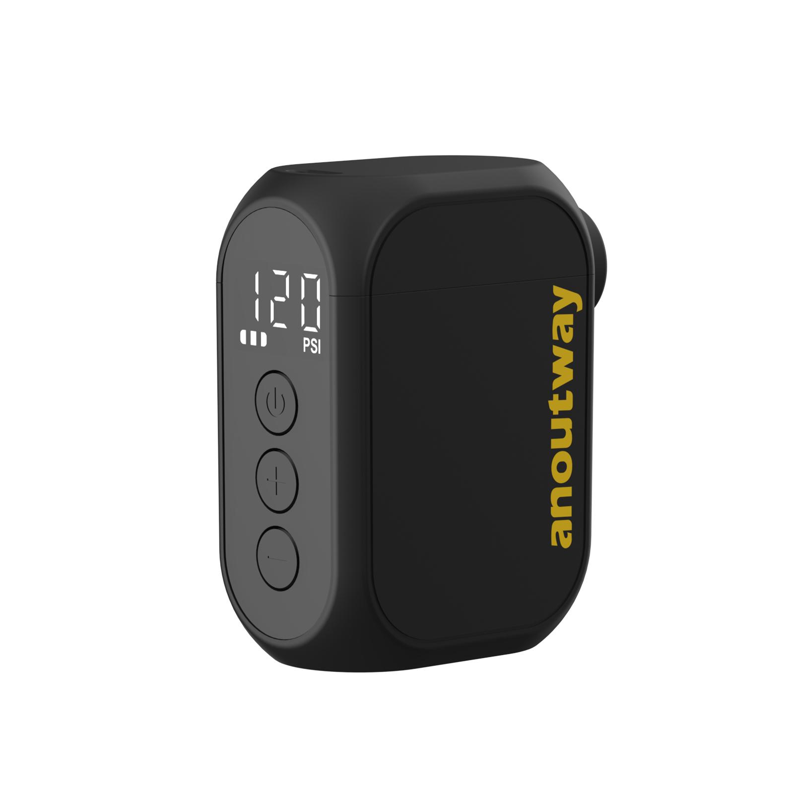 Anoutway Bicycle Pump Bike Tire Inflator Electric Mini Portable Digital Display Battery 120PSI Pressure Guage Air Compressor