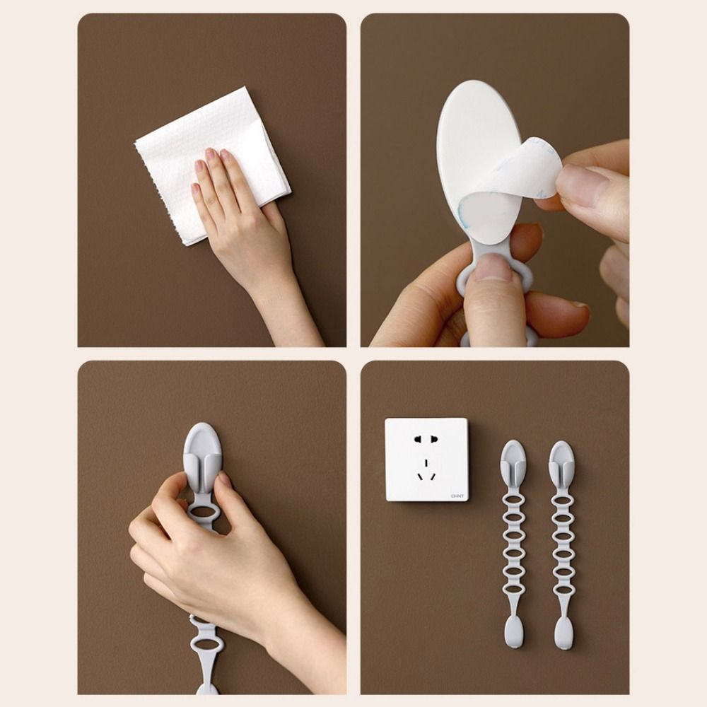 3 Stück Graue Verlängerungskabelhalter Silikon-Kabelwickler Kreativer Datenkabel-Organizer Büro