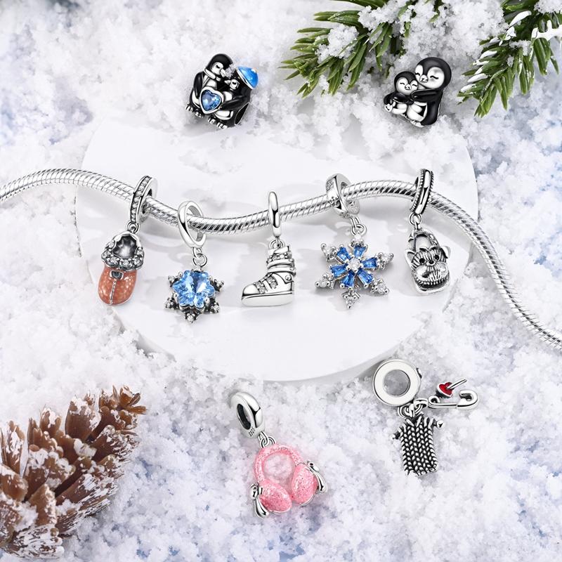 Original Charms New In Winter Cute Penguin Beads Fits Bracelet Bangle Necklace For Woman Luxury Diy Jewelry Making Gift