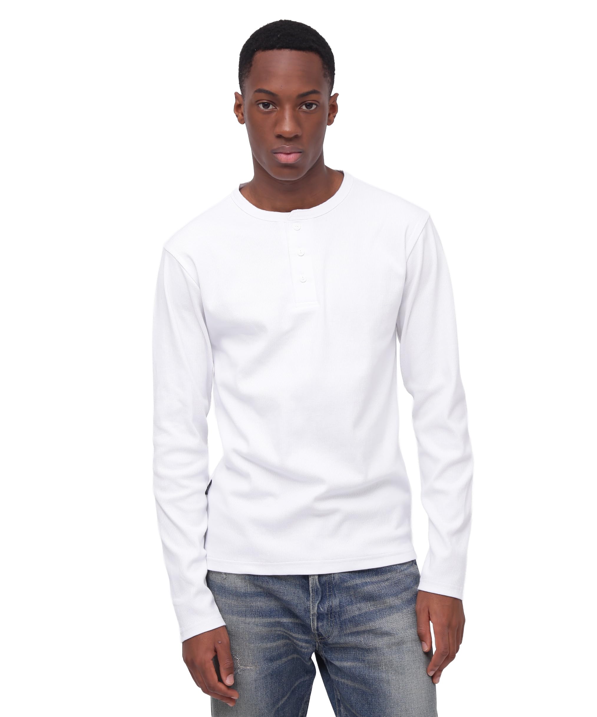 Avirex Daily Rib Henley Neck Tee and Odor Size Size White (Antibacterial Resistant) Men s Large, 6153482,