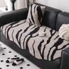 Autumn and Winter Plush Straight Sofa Cushion Irregular Wave Edge Seat Cushion Warm Zebra Pattern Anti Slip Seat Cushion