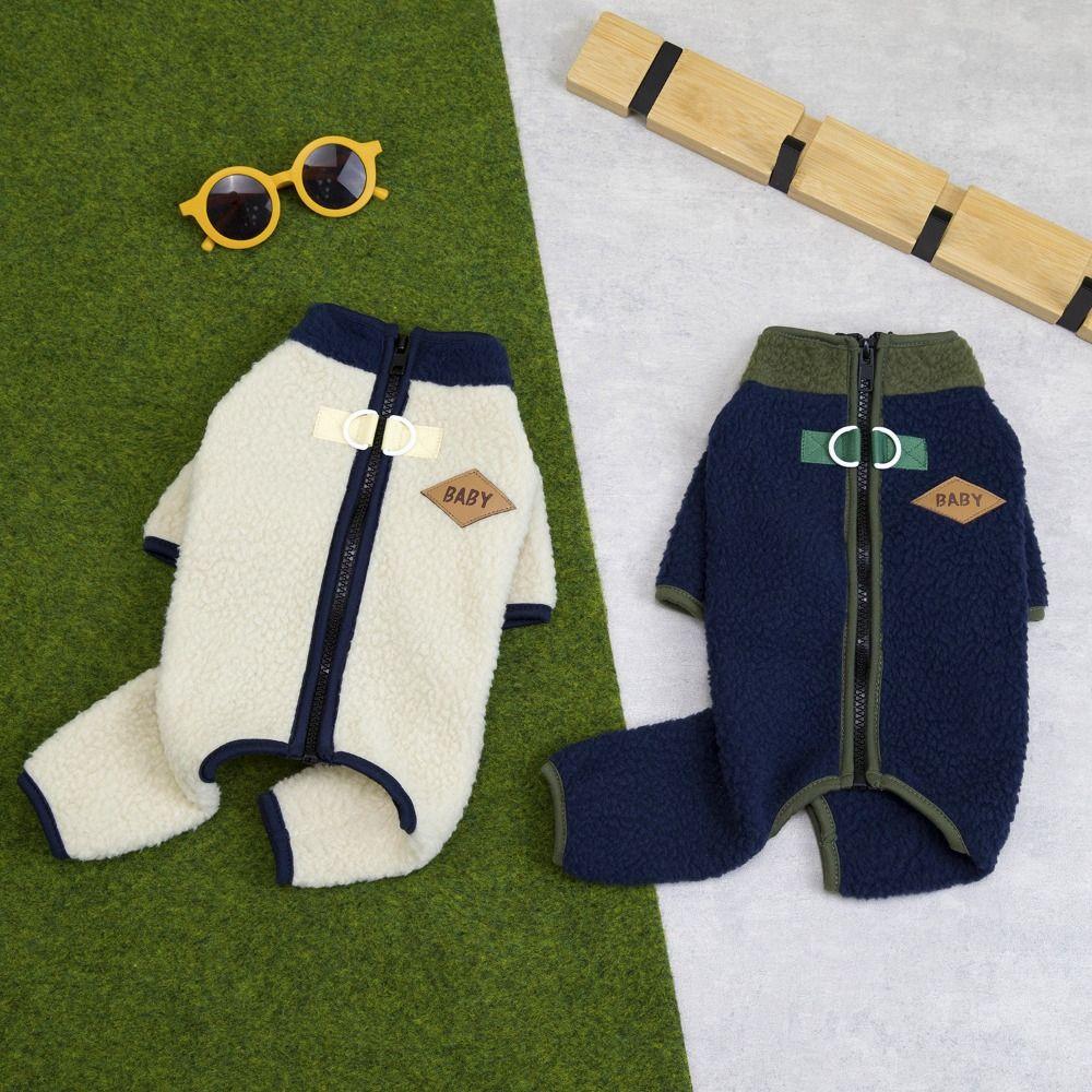 Cute Warm Dog Four Legged Clothes Breathable Zipper Winter Dog Costume Soft Pet Jumpsuit Autumn Winter