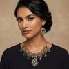 Metal Rhinestone Jewelry Set Bohemia Style Ethnic Style Necklace Set Necklace Earrings Set  Women