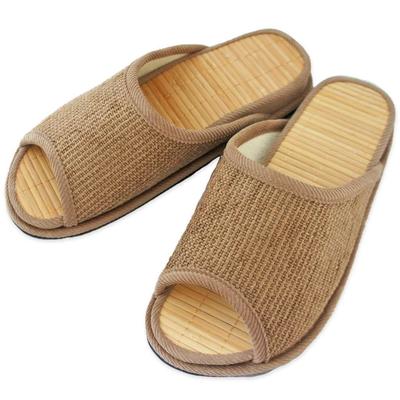 D Cenote Mall Men's Bamboo Slippers, Large, Made In Japan, Arch Stimulator, Up To 28cm, Brown