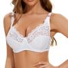 Ultra Thin Push-Up Bra for Women 36-46 Plus Size Underwire Lace Bralette Big Cup Solid Color